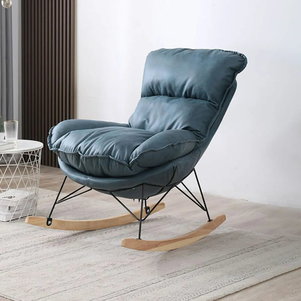 Fauteuil à bascule recouvert de coton avec coussins amovibles