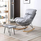Fauteuil à bascule recouvert de coton avec coussins amovibles