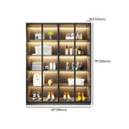 Vitrine autoportante en bois gris et verre avec éclairage