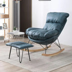 Fauteuil à bascule recouvert de coton avec coussins amovibles