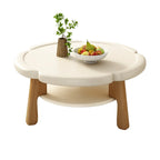 Table basse en bois irrégulière et charmante avec rangement pour salon