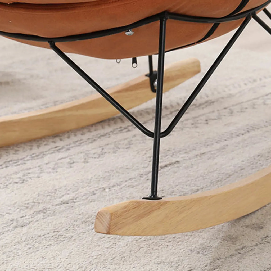Fauteuil à bascule recouvert de coton avec coussins amovibles