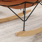 Fauteuil à bascule recouvert de coton avec coussins amovibles