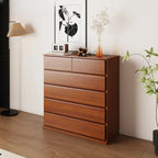 Commode double minimaliste en bois massif avec 10 tiroirs