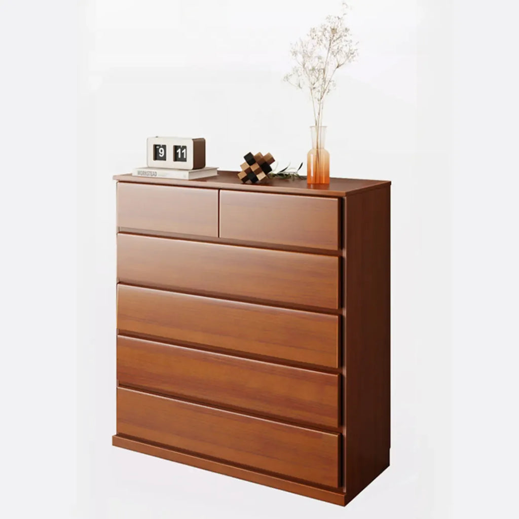 Commode double minimaliste en bois massif avec 10 tiroirs
