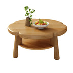 Table basse en bois irrégulière et charmante avec rangement pour salon