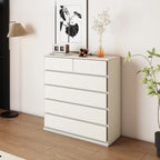 Commode double minimaliste en bois massif avec 10 tiroirs