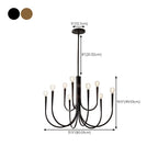 Lustre de plafond à branches de style Mid-Century avec hauteur réglable