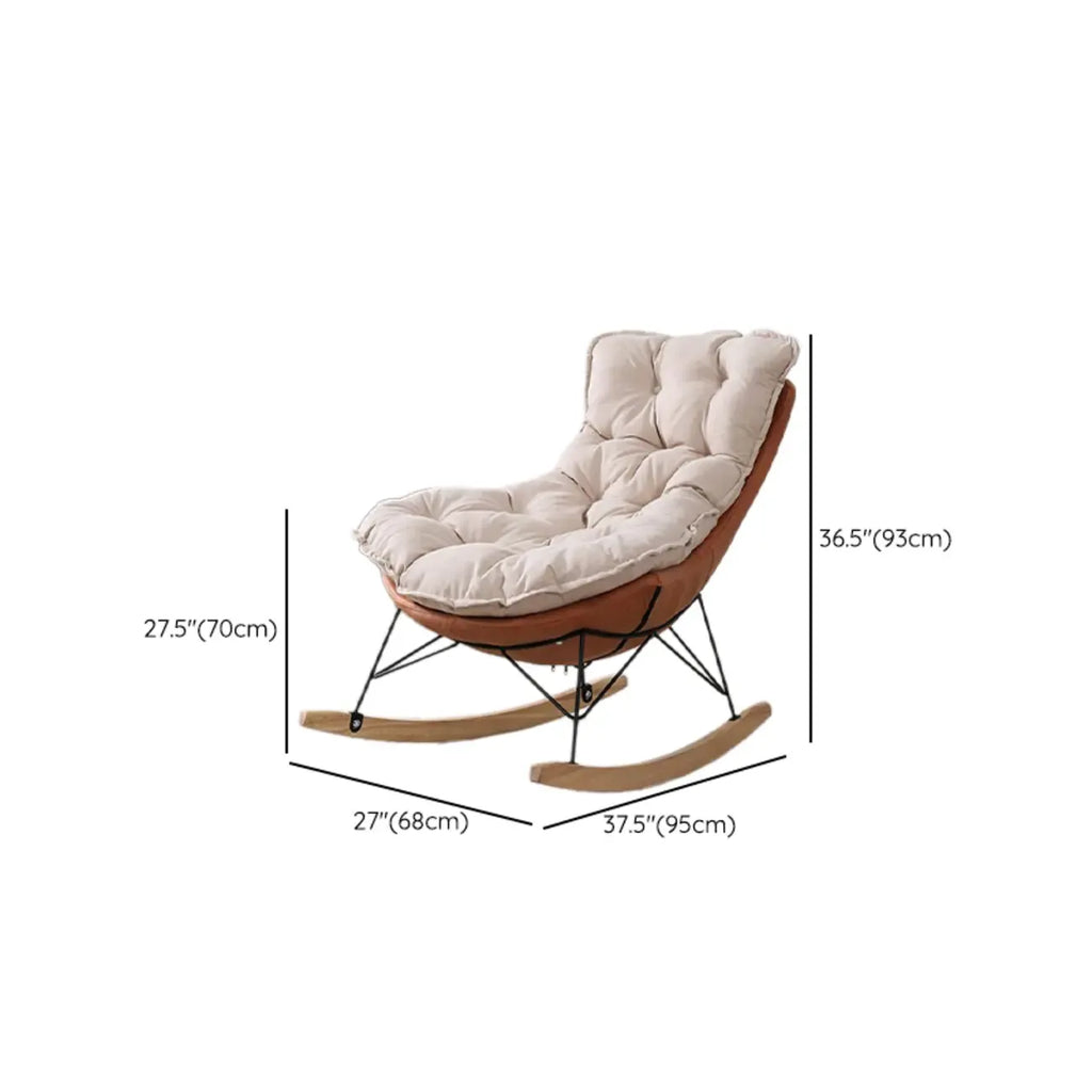 Fauteuil à bascule recouvert de coton avec coussins amovibles