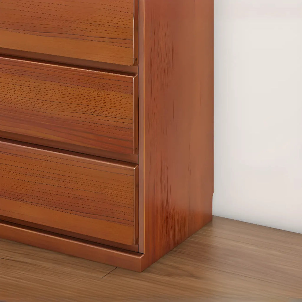 Commode double minimaliste en bois massif avec 10 tiroirs