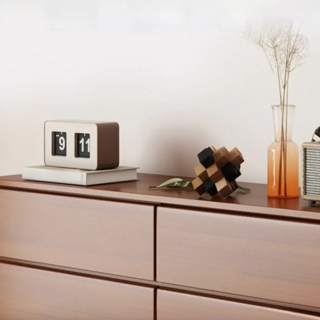Commode double minimaliste en bois massif avec 10 tiroirs