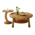 Table basse en bois irrégulière et charmante avec rangement pour salon