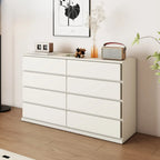 Commode double minimaliste en bois massif avec 10 tiroirs
