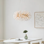 Lustre rond en cristal de luxe au design géométrique