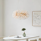 Lustre rond en cristal de luxe au design géométrique