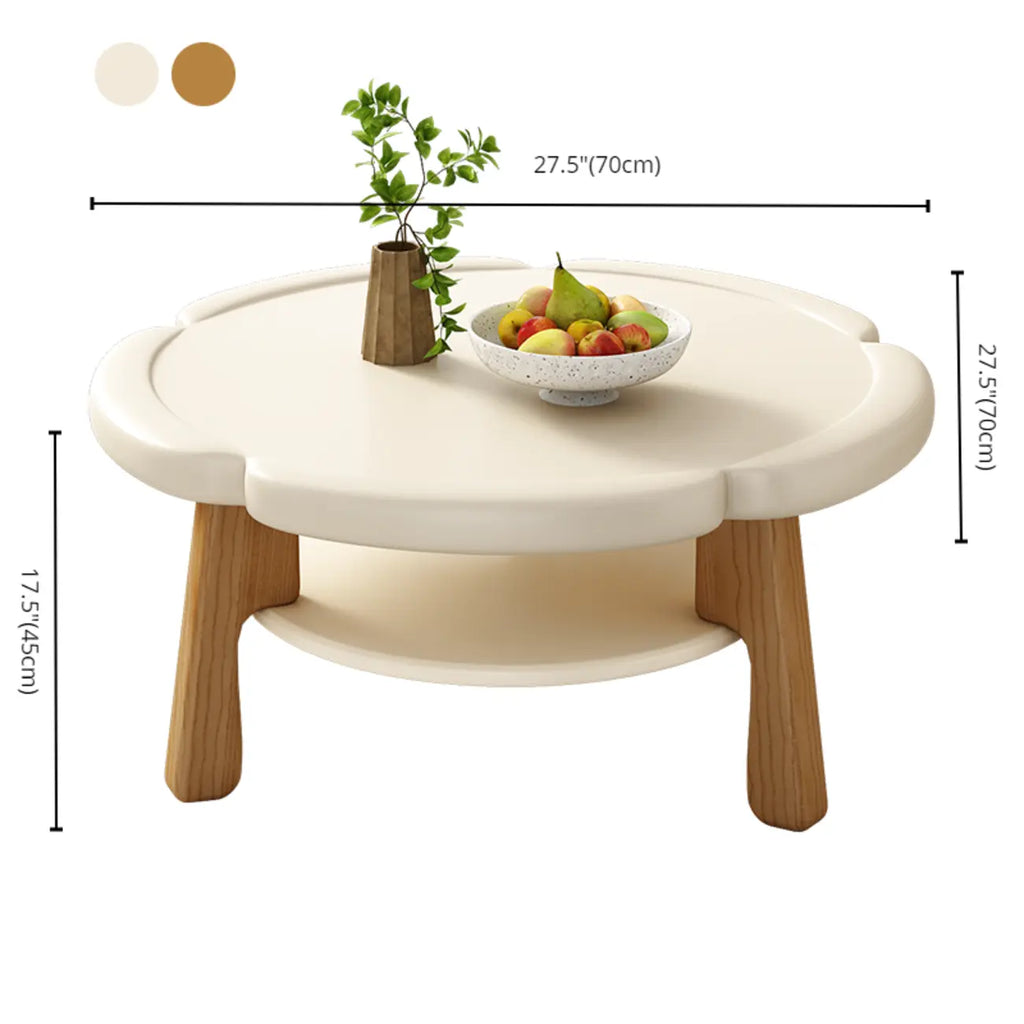 Table basse en bois irrégulière et charmante avec rangement pour salon