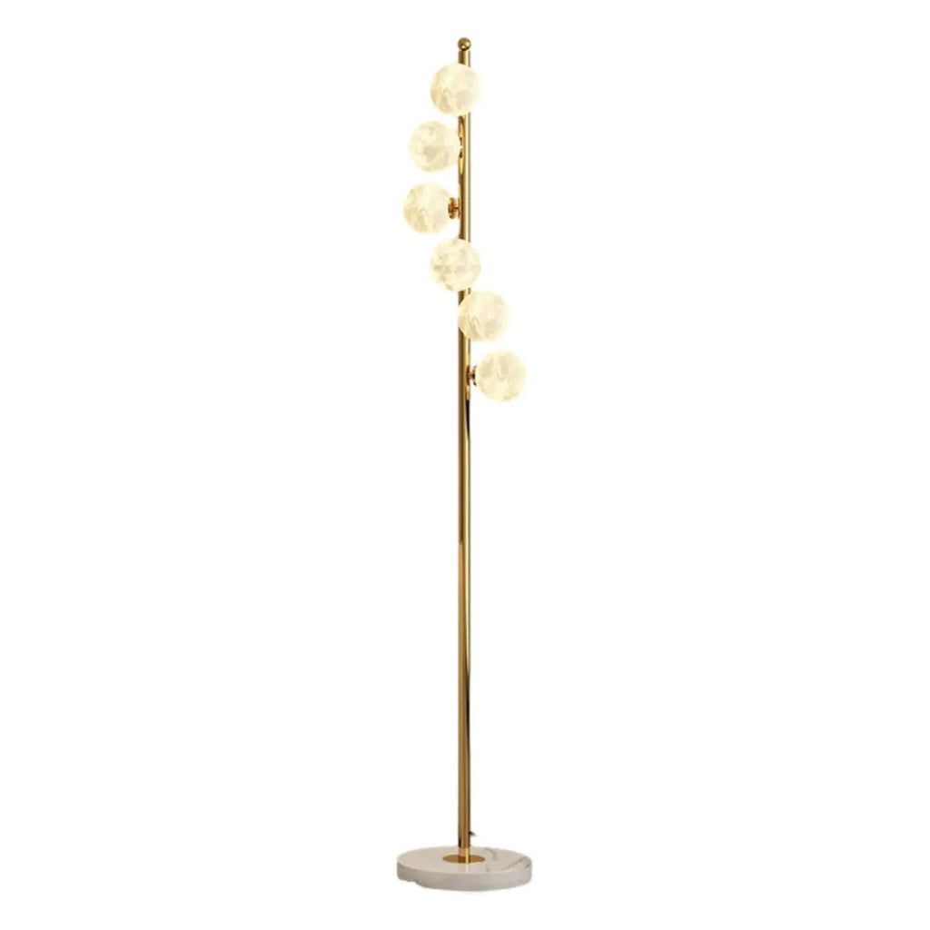 Lampadaire minimaliste à 6 lumières avec abat-jour en verre globe ajustable