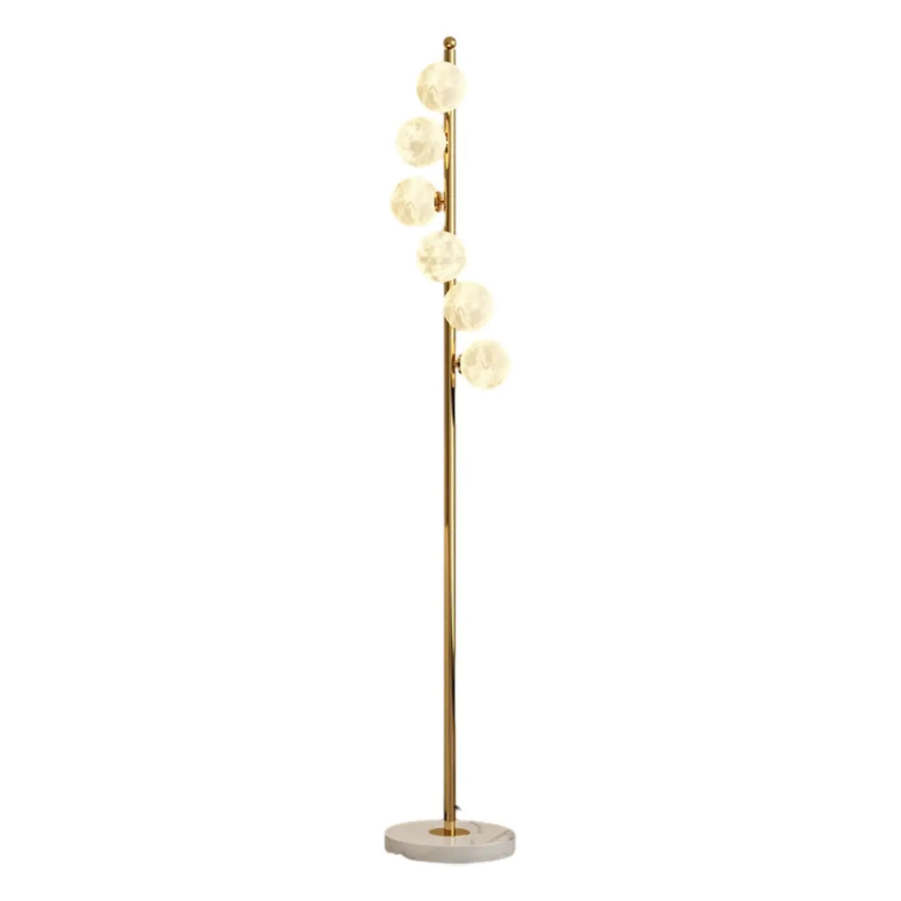Lampadaire minimaliste à 6 lumières avec abat-jour en verre globe ajustable