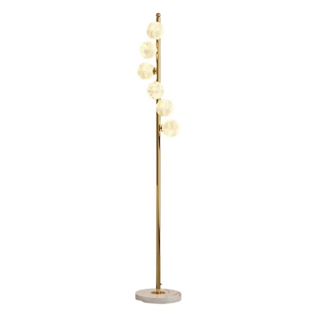 Lampadaire minimaliste à 6 lumières avec abat-jour en verre globe ajustable