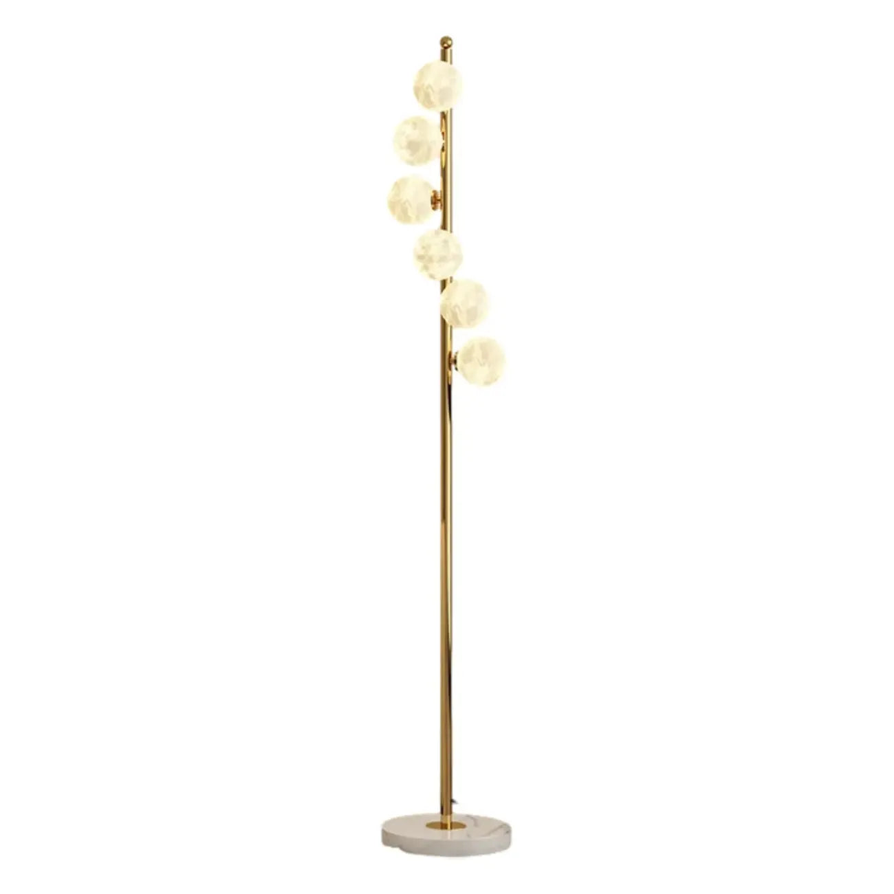 Lampadaire minimaliste à 6 lumières avec abat-jour en verre globe ajustable