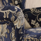 Fauteuil à oreilles traditionnel en tissu avec repose-pieds pour salon