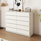 Commode double minimaliste en bois massif avec 10 tiroirs