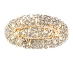 Lustre rond en cristal de luxe au design géométrique