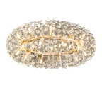 Lustre rond en cristal de luxe au design géométrique