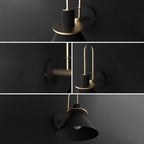 Applique murale moderne conique à une lumière pour salle de bain avec abat-jour en fer