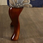 Fauteuil à oreilles traditionnel en tissu avec repose-pieds pour salon