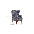 Fauteuil à oreilles traditionnel en tissu avec repose-pieds pour salon