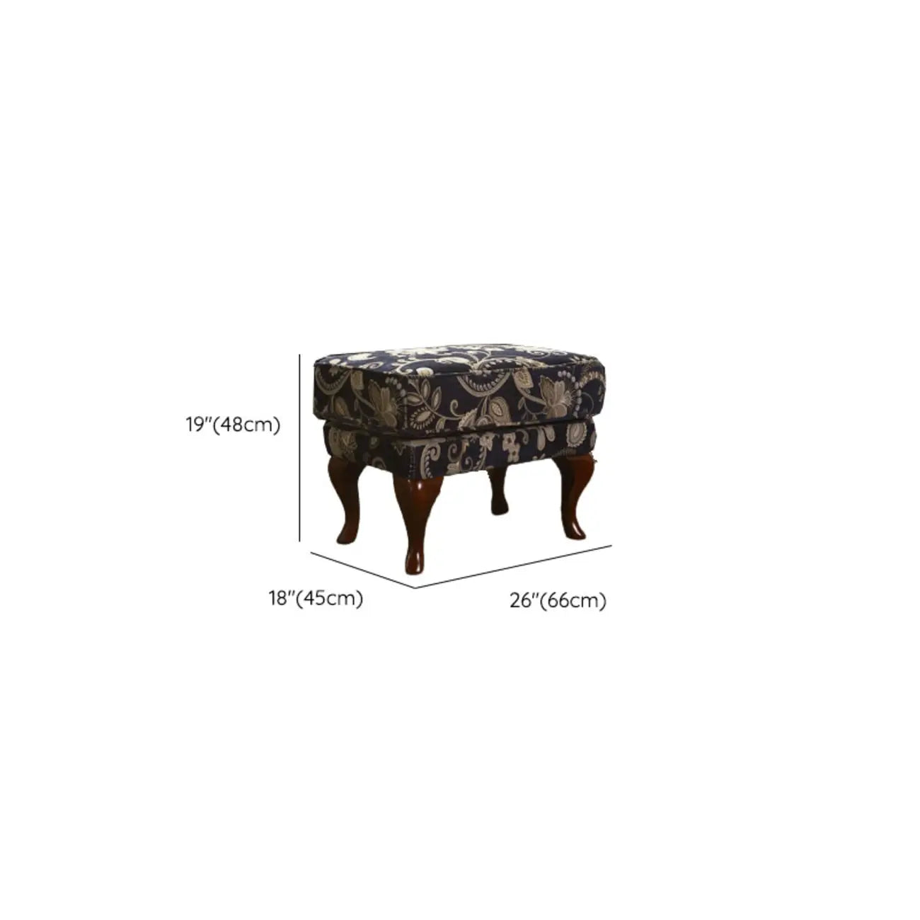 Fauteuil à oreilles traditionnel en tissu avec repose-pieds pour salon