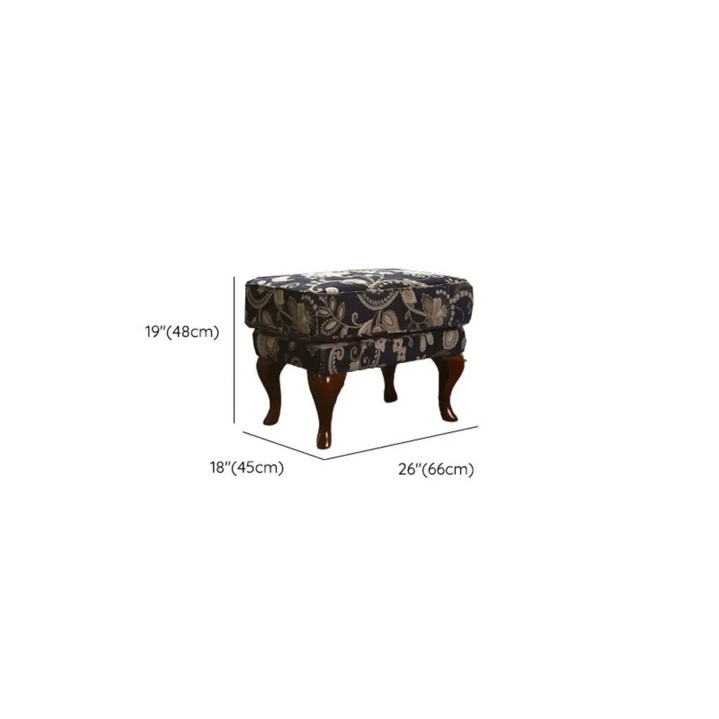 Fauteuil à oreilles traditionnel en tissu avec repose-pieds pour salon