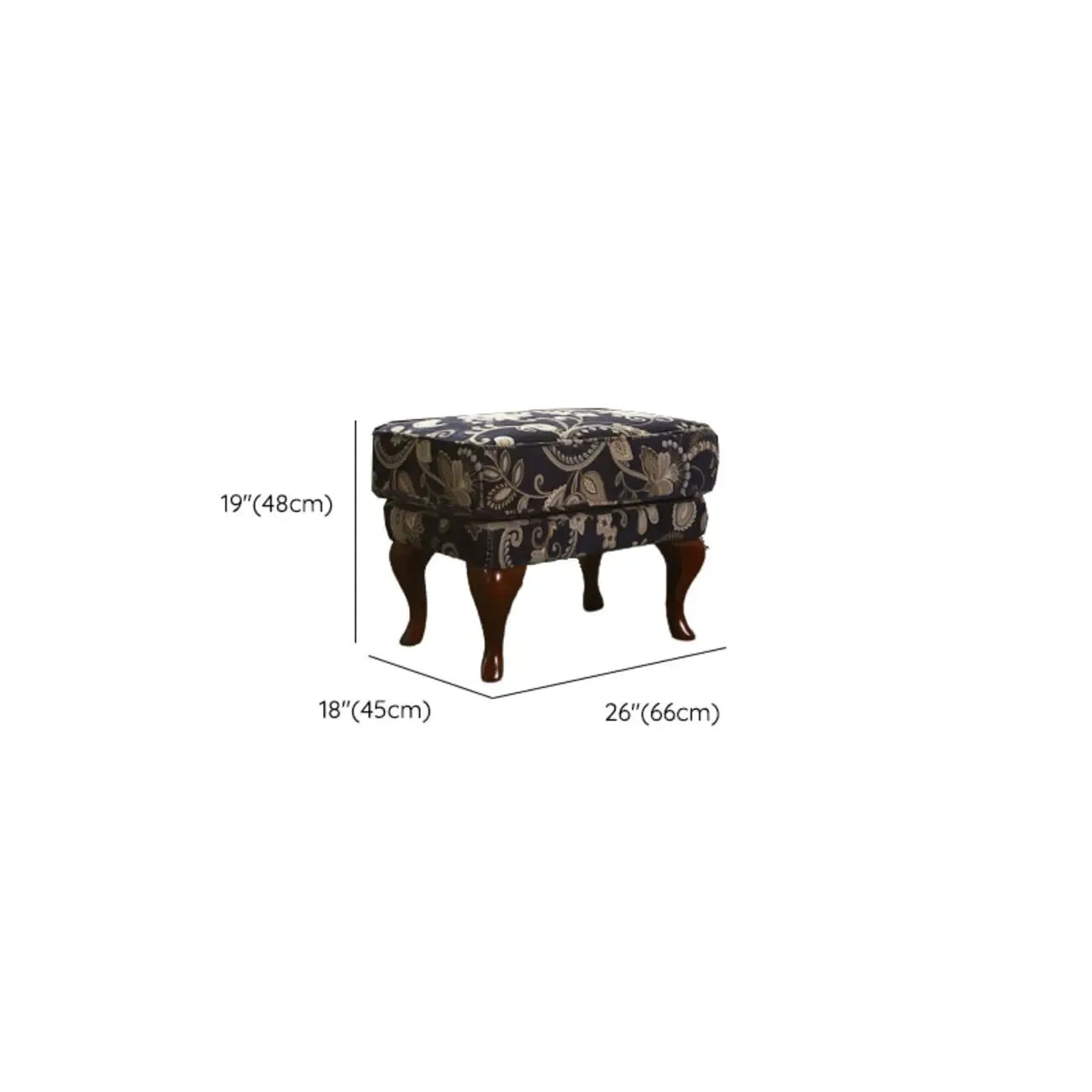 Fauteuil à oreilles traditionnel en tissu avec repose-pieds pour salon