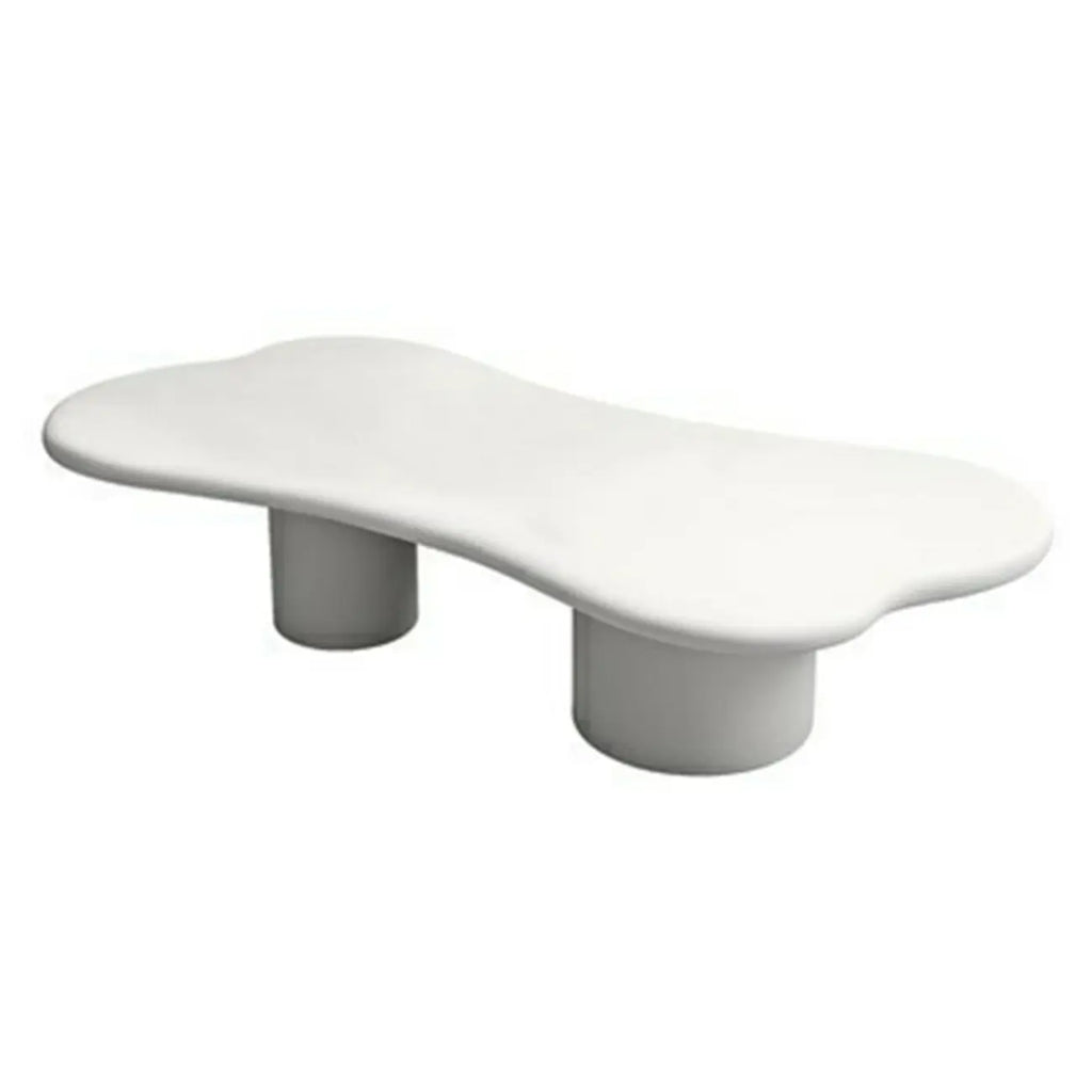 Table basse ovale crème moderne de style minimaliste