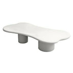 Table basse ovale crème moderne de style minimaliste