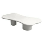 Table basse ovale crème moderne de style minimaliste