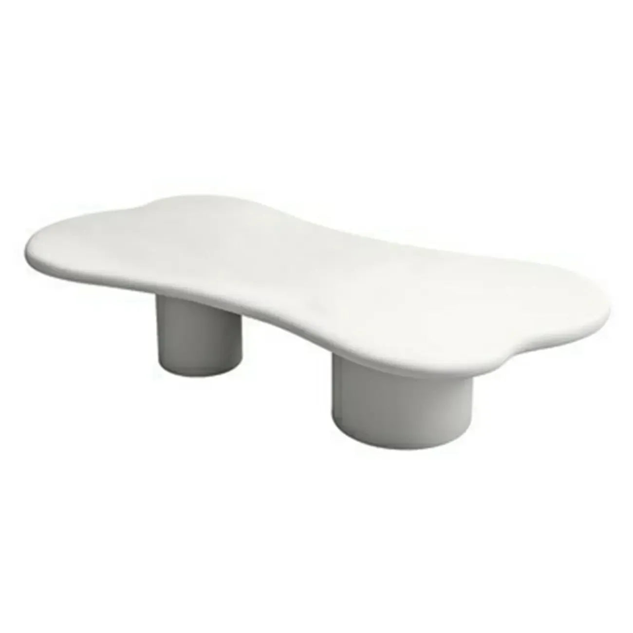 Table basse ovale crème moderne de style minimaliste