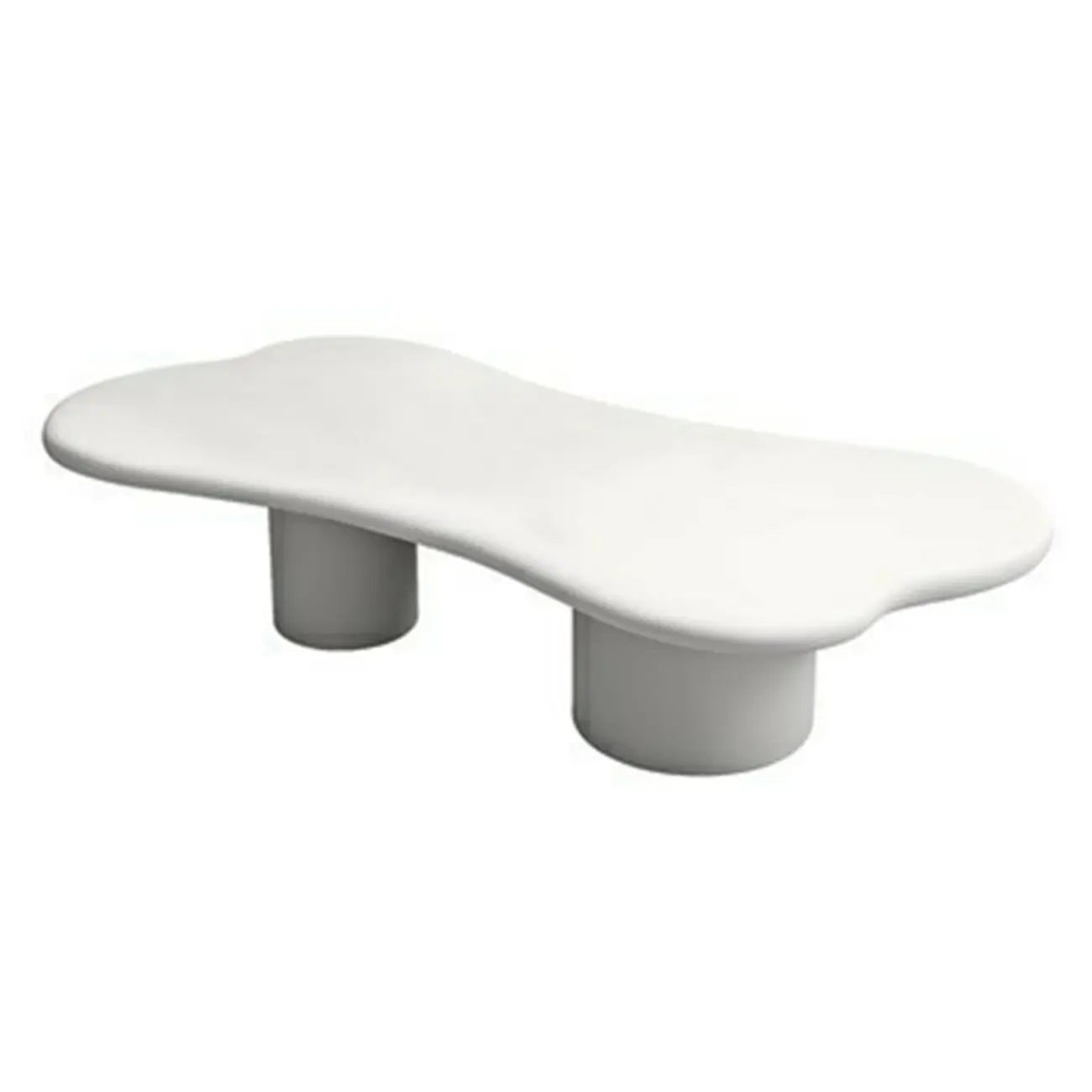 Table basse ovale crème moderne de style minimaliste