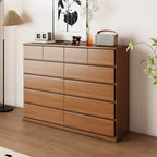 Commode double minimaliste en bois massif avec 10 tiroirs