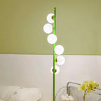 Lampadaire minimaliste à 6 lumières avec abat-jour en verre globe ajustable