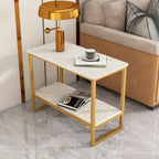 Table d'appoint glamour en marbre noir avec rangement pour salon