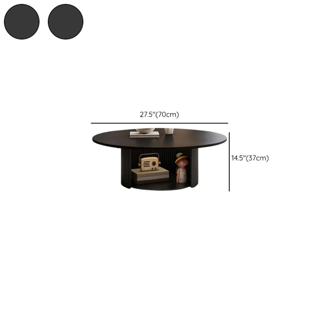Ensemble de table basse ronde moderne en bois noir pour usage intérieur