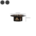 Ensemble de table basse ronde moderne en bois noir pour usage intérieur