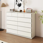 Commode double minimaliste en bois massif avec 10 tiroirs