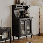 vaisselier avec comptoir en bois noir et rangements