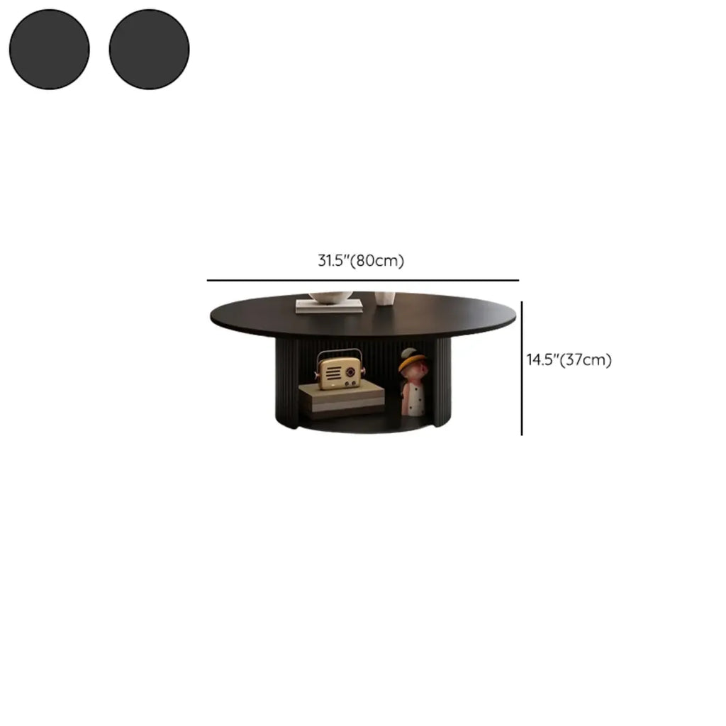 Ensemble de table basse ronde moderne en bois noir pour usage intérieur