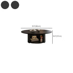 Ensemble de table basse ronde moderne en bois noir pour usage intérieur