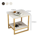Table d'appoint glamour en marbre noir avec rangement pour salon