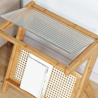 Table d'appoint avec plateau en verre et porte-revues pour salon